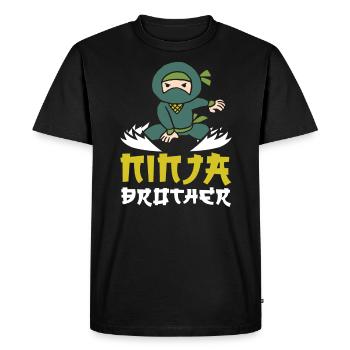 Ninja Brother Mercenary Shuriken Kunai Shinobi - Men's Premium Organic T-Shirt - black - Front - Nico (187cm)