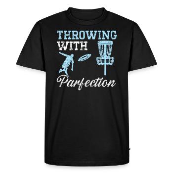 Lancer avec Parfection Treejection Disc Golf - T-shirt Premium bio Homme - noir - Devant - Nico (187cm)