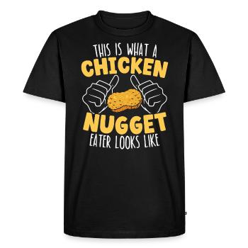 Voici à quoi ressemble un mangeur de pépites de poulet - T-shirt Premium bio Homme - noir - Devant - Nico (187cm)