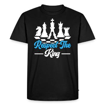 Respect The King Grandmaster Board Game Chess - Men's Premium Organic T-Shirt - black - Front - Nico (187cm)