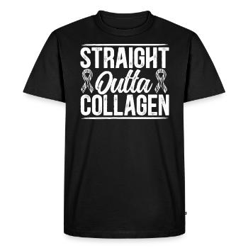 Straight Outta Collagen Ehlers-Danlos EDS HSD - Men's Premium Organic T-Shirt - black - Front - Nico (187cm)