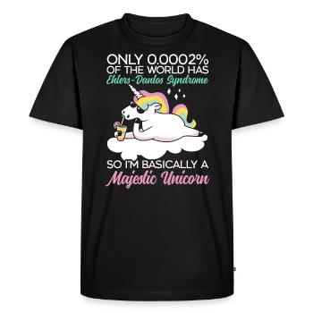 Unicorn Lover Ehlers-Danlos EDS and HSD Awareness - Men's Premium Organic T-Shirt - black - Front - Nico (187cm)
