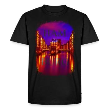 Hambourg fou - T-shirt Premium bio Homme - noir - Devant - Nico (187cm)