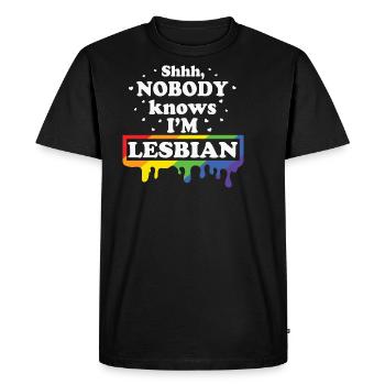 LBGT Drapeau Gay Pride Lesbienne Humaine - T-shirt Premium bio Homme - noir - Devant - Nico (187cm)