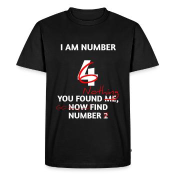 IAMnotNUMBER4 - Men's Premium Organic T-Shirt - black - Front - Nico (187cm)