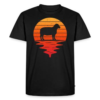 Retro t-shirt moutons mouton - T-shirt Premium bio Homme - noir - Devant - Nico (187cm)