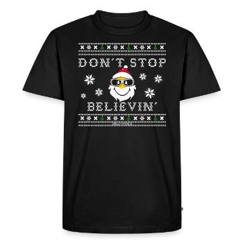 SmileyWorld Smiling Santa With Sunglasses - Men's Premium Organic T-Shirt - black - Front - Nico (187cm)