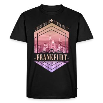 Frankfurt Germany City Skyline Home Love - Men's Premium Organic T-Shirt - black - Front - Nico (187cm)