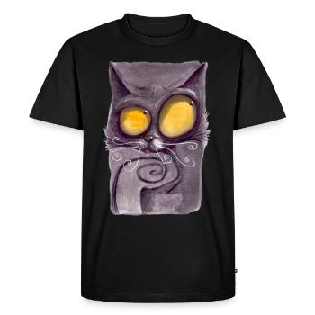Serial Cat 14 - T-shirt Premium bio Homme - noir - Devant - Nico (187cm)