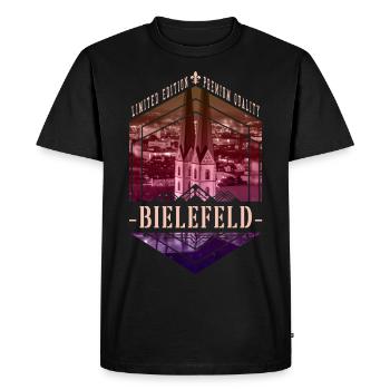 Bielefeld Germany City Skyline Home Love - Men's Premium Organic T-Shirt - black - Front - Nico (187cm)