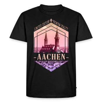 Aix-la-Chapelle Allemagne Ville Skyline Home Love - T-shirt Premium bio Homme - noir - Devant - Nico (187cm)