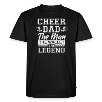 Cheer Dad L’homme Le portefeuille La légende - T-shirt Premium bio Homme - noir - Devant - Nico (187cm)