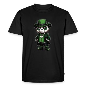 Motif de la Saint-Patrick, PANDA - T-shirt Premium bio Homme - noir - Devant - Nico (187cm)