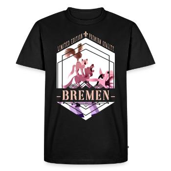 Bremen Germany City Skyline Vintage Retro - Men's Premium Organic T-Shirt - black - Front - Nico (187cm)