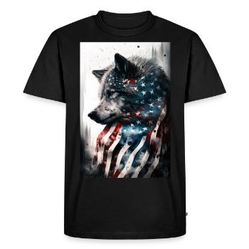 Wolf Design par ART8NS Art sur Streetwear S 02of25 - T-shirt Premium bio Homme - noir - Devant - Nico (187cm)