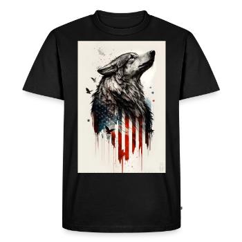 Wolf Design par ART8NS Art on Streetwear S 13of25 - T-shirt Premium bio Homme - noir - Devant - Nico (187cm)