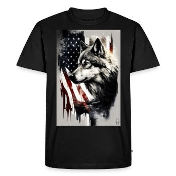 Wolf Design par ART8NS Art sur Streetwear S 20of25 - T-shirt Premium bio Homme - noir - Devant - Nico (187cm)