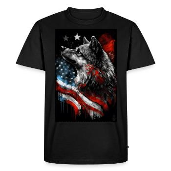 Wolf Design par ART8NS Art on Streetwear S 23of25 - T-shirt Premium bio Homme - noir - Devant - Nico (187cm)