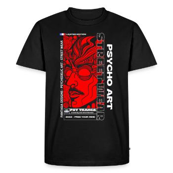 Streetwear psychédélic rouge - T-shirt Premium bio Homme - noir - Devant - Nico (187cm)