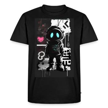 Robot Graffiti Design par ART8NS Art ON Streetwear - T-shirt Premium bio Homme - noir - Devant - Nico (187cm)