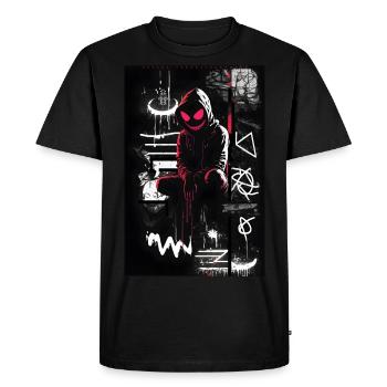 S. Man Graffiti Design by ART8NS Art ON Streetwear - Men's Premium Organic T-Shirt - black - Front - Nico (187cm)
