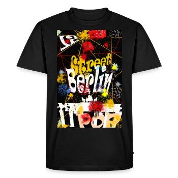 Berlin Street Pop Art - Men's Premium Organic T-Shirt - black - Front - Nico (187cm)