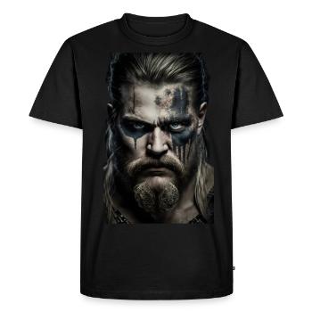 Viking en colère / païen nordique - T-shirt Premium bio Homme - noir - Devant - Nico (187cm)