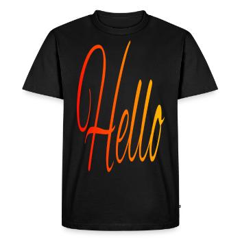 Hello - Men's Premium Organic T-Shirt - black - Front - Nico (187cm)