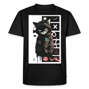 Cat Graffiti Design par ART8NS Art ON Streetwear - T-shirt Premium bio Homme - noir - Devant - Nico (187cm)