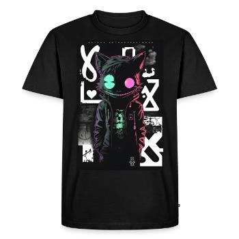 Crazy Graffiti Cat by ART8NS Art ON Streetwear - Men's Premium Organic T-Shirt - black - Front - Nico (187cm)