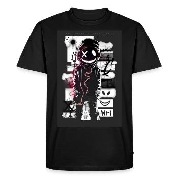 Robot by ART8NS - Art ON Streetwear - Men's Premium Organic T-Shirt - black - Front - Nico (187cm)