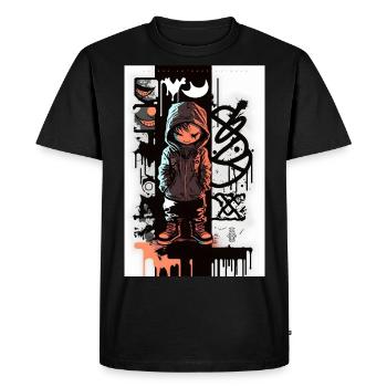 Robot by ART8NS - Art ON Streetwear - Men's Premium Organic T-Shirt - black - Front - Nico (187cm)