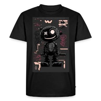 Robot by ART8NS - Art ON Streetwear - Men's Premium Organic T-Shirt - black - Front - Nico (187cm)
