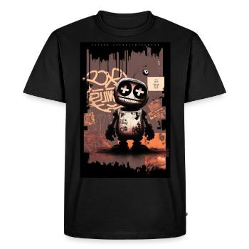 Robot by ART8NS - Art ON Streetwear - Men's Premium Organic T-Shirt - black - Front - Nico (187cm)