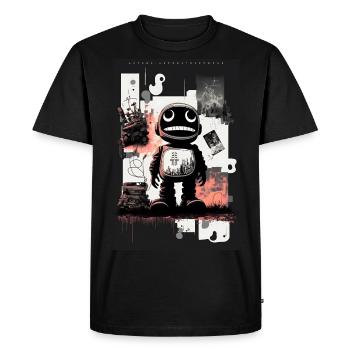 Robot by ART8NS - Art ON Streetwear - Men's Premium Organic T-Shirt - black - Front - Nico (187cm)