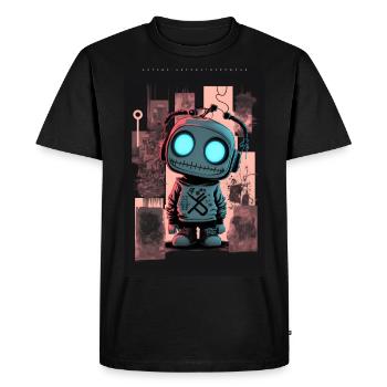 Robot by ART8NS - Art ON Streetwear - Men's Premium Organic T-Shirt - black - Front - Nico (187cm)