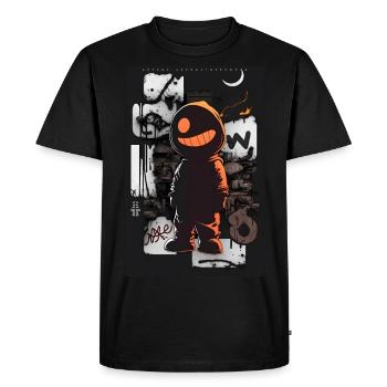 Robot by ART8NS - Art ON Streetwear - Men's Premium Organic T-Shirt - black - Front - Nico (187cm)