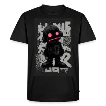 Robot by ART8NS - Art ON Streetwear - Men's Premium Organic T-Shirt - black - Front - Nico (187cm)