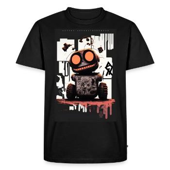 Robot by ART8NS - Art ON Streetwear - Men's Premium Organic T-Shirt - black - Front - Nico (187cm)