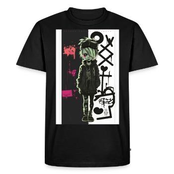 Bad Girl by ART8NS - Art ON Streetwear - Men's Premium Organic T-Shirt - black - Front - Nico (187cm)