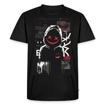 Anonyme par ART8NS - Art ON Streetwear - T-shirt Premium bio Homme - noir - Devant - Nico (187cm)