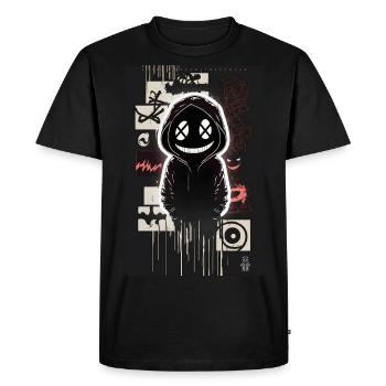 Ghost par ART8NS - Art ON Streetwear - T-shirt Premium bio Homme - noir - Devant - Nico (187cm)
