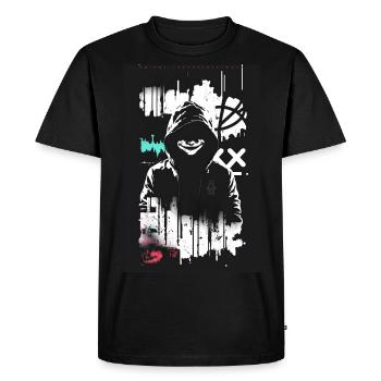 Joker smile by ART8NS - Art ON Streetwear - Men's Premium Organic T-Shirt - black - Front - Nico (187cm)