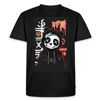 Panda par ART8NS - Art ON Streetwear - T-shirt Premium bio Homme - noir - Devant - Nico (187cm)