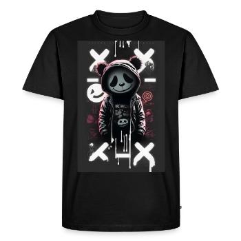 Panda par ART8NS - Art ON Streetwear - T-shirt Premium bio Homme - noir - Devant - Nico (187cm)