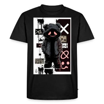 Cyber Teddy par ART8NS - Art ON Streetwear - T-shirt Premium bio Homme - noir - Devant - Nico (187cm)