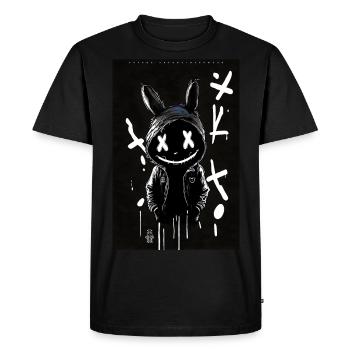 Bunny by ART8NS - Art ON Streetwear - Men's Premium Organic T-Shirt - black - Front - Nico (187cm)