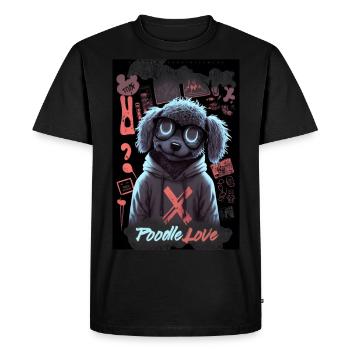 Poodle Love by ART8NS - Art ON Streetwear - Men's Premium Organic T-Shirt - black - Front - Nico (187cm)