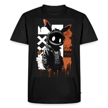Bunny by ART8NS - Art ON Streetwear - Männer Premium Bio T-Shirt - Schwarz - Vorne - Nico (187cm)