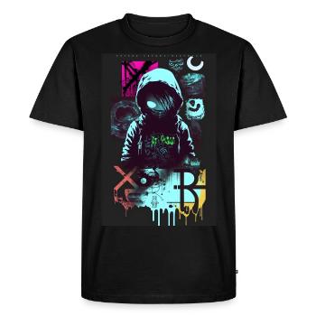 Hacker by ART8NS - Art ON Streetwear - Men's Premium Organic T-Shirt - black - Front - Nico (187cm)